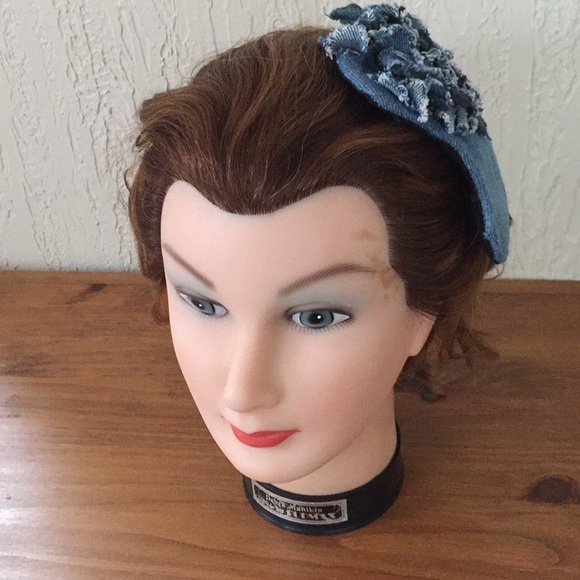 Upcycled denim fascinator - Picture 2 of 6